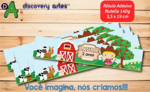 Rótulo Adesivo Nutella Fazendinha