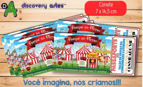 Convite Ingresso Parque de Diversões