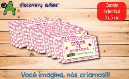 Convite Individual Circo Rosa