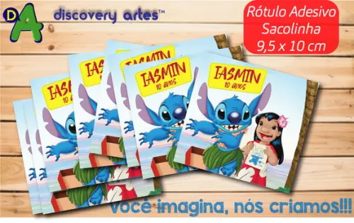 Rótulo Adesivo Sacolinha Stitch