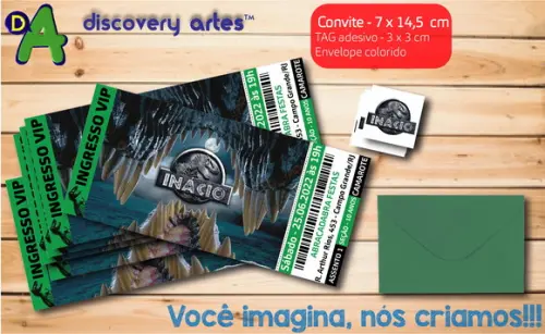 Convite Ingresso Jurassic Park