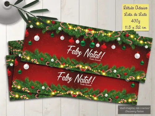 Rótulo Adesivo Lata de Leite 400g Natal