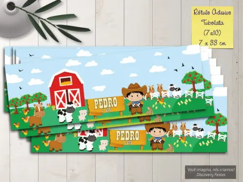 Rótulo Adesivo Tubolata (7x10) Fazendinha