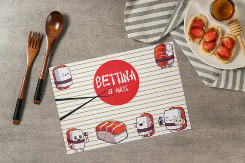 Jogo Americano Sushi Comida Japonesa (descartável)