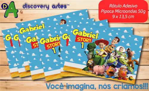 Rótulo Adesivo Pipoca de Microondas Toy Story