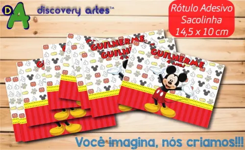 Rótulo Adesivo Sacola Mickey