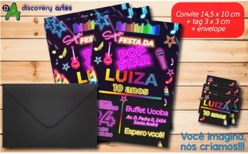 Convite Neon 15 Anos