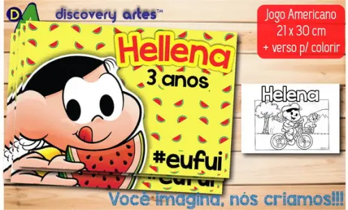Jogo Americano Infantil Magali (descartável - Tamanho A4)