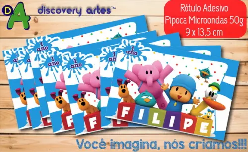 Rótulo Adesivo Pipoca de Microondas Pocoyo