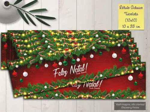 Rótulo Adesivo Tubolata (10x10) Natal