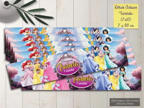 Rótulo Adesivo Tubolata (7x10) Princesas