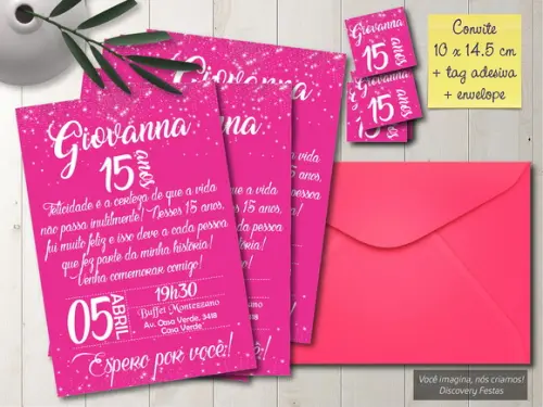 Convite Pink 15 Anos