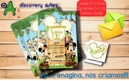 Convite Mickey Safari