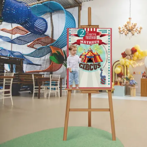 Placa de Recepção Circo com Foto da Criança
