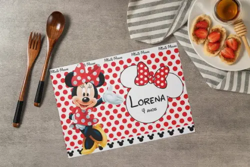 Jogo Americano Minnie Vermelha (descartável)