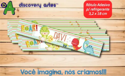 Rótulo Adesivo Refrigerante Dino Baby