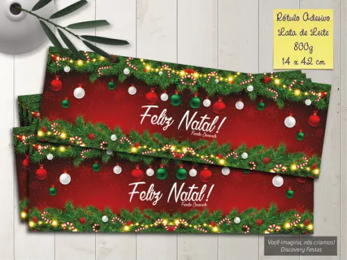 Rótulo Adesivo Lata de Leite 800g Natal