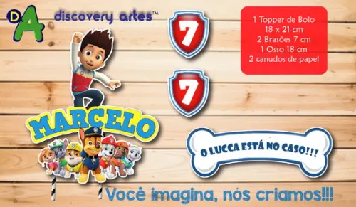 Topper de Bolo Patrulha Canina