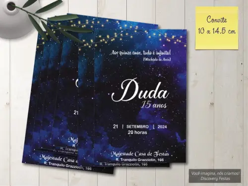 Convite Debutante 15 Anos Galaxia