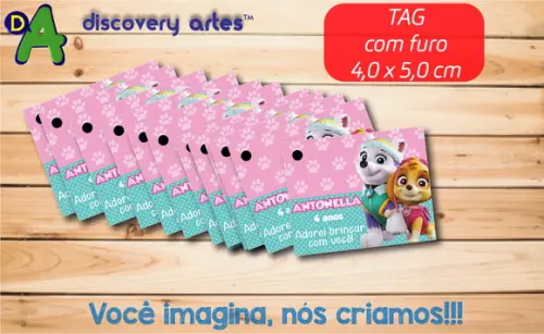 Tag Patrulha Canina Skye e Everest