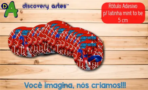 Rótulo Adesivo Latinha Homem Aranha