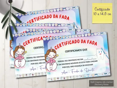 Certificado da Fada do Dente