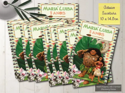 Rótulo Adesivo Sacola Moana