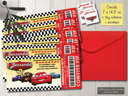 Convite Ingresso Carros