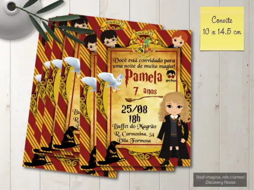 Convite Harry Potter Hermione