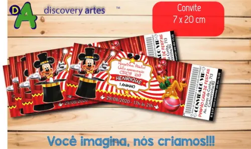Convite Ingresso Circo do Mickey