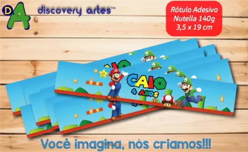 Rótulo Adesivo Nutella Super Mario Bros