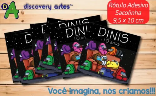 Rótulo Adesivo Sacolinha Among Us