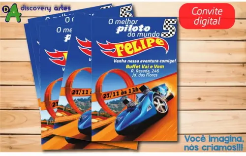 Convite Digital Hot Wheels