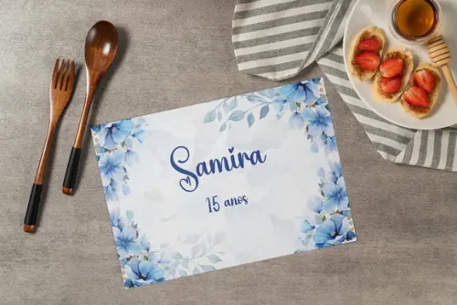 Jogo Americano Floral Azul (descartável)