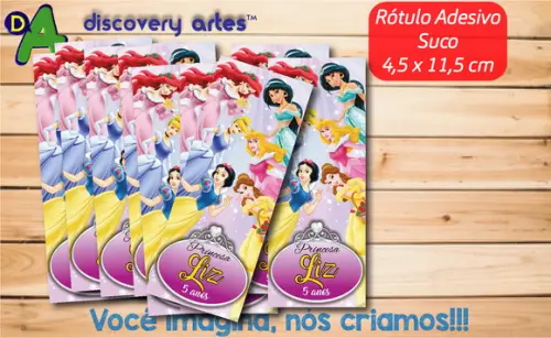 Rotulo Adesivo Suco de Caixinha Princesas
