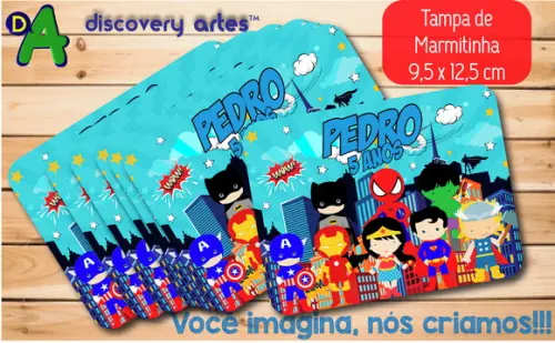 Tampa de Marmitinha Super Herois
