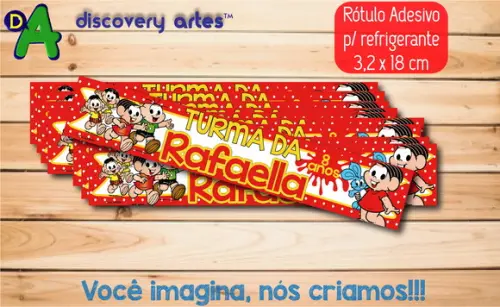Rótulo Adesivo Refrigerante Turma da Monica