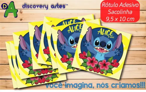 Rótulo Adesivo Sacolinha Stitch