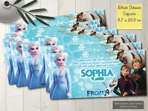 Rótulo Adesivo Cofrinho Frozen
