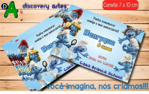 Convite Smurfs