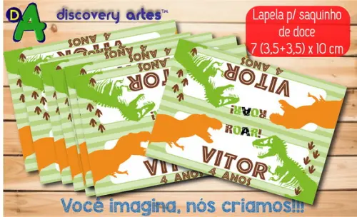 Lapela para Saquinho Dinossauro