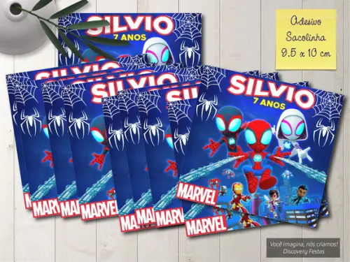 Rótulo Adesivo Sacolinha Spidey e Seus Amigos
