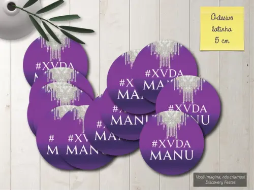 Rótulo Adesivo Latinha Roxo