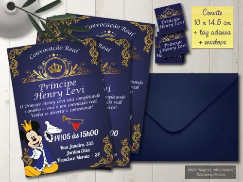 Convite Mickey Realeza