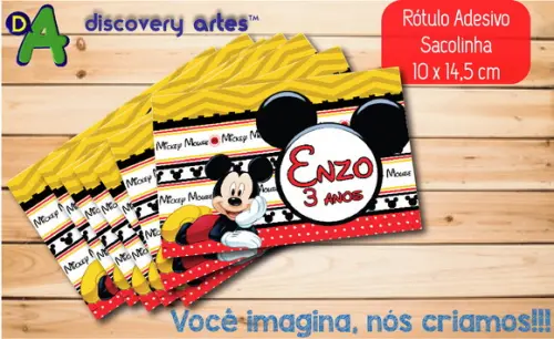 Rótulo Adesivo Sacola Mickey