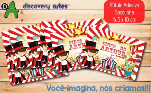 Rótulo Adesivo Sacola Circo