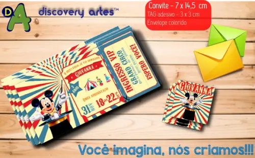 Convite Ingresso Circo do Mickey