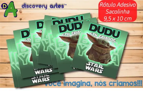 Rótulo Adesivo Sacola Baby Yoda