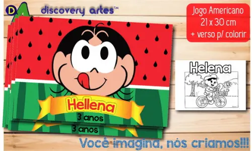 Jogo Americano Infantil Magali (descartável - Tamanho A4)