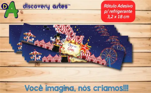 Rótulo Adesivo Refrigerante Circo do Mickey